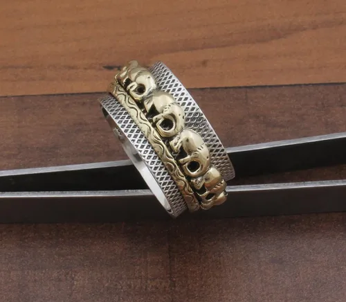 Vista 11 de Boho Spinner Ring, Mothers Day Gift, Silver 925 Women Ring, Sterling Silver 925 Ring, Fidget Spinner Ring,Women Silver Anxiety Ring