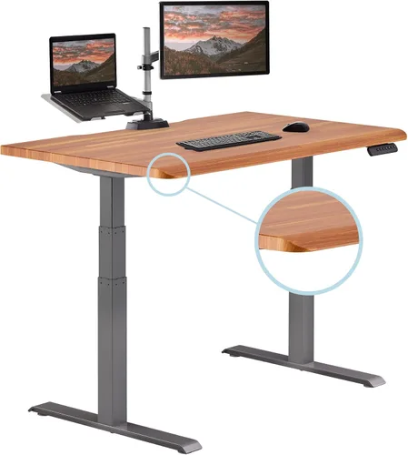 Vista 25 de Vari ComfortEdge - Escritorio de pie ajustable de 40 x 26 pulgadas, pequeño escritorio eléctrico de pie VariDesk para apartamento, dormitorio u