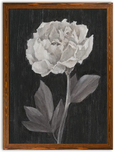 Vista 19 de Renditions Gallery- Lienzo enmarcado con flores blancas y negras Flores blancas y negras 1 juego/marco negro