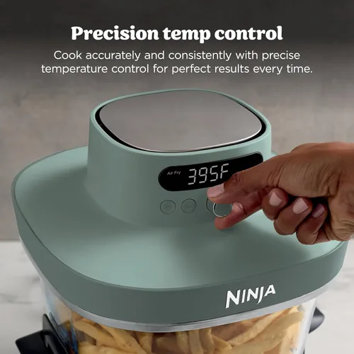 Vista 4 de Ninja Crispi Pro - Freidora de aire de vidrio 6 en 1, 6 cuartos de galón, 2.5 cuartos de galón, recipiente de vidrio con tapa, no tóxico