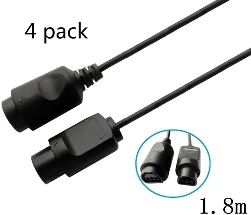 Vista 2 de Cable de extensión para controlador N64 para Nintendo 64 N64 Controller 4 PACK 6 pies