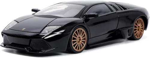 Vista 2 de Lamborghini Murcielago LP640 Negro con ruedas de cobre Hyper-Spec Series 1/24 Modelo de coche fundido a troquel por Jada