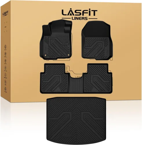 Vista 12 de LASFIT Tapete de maletero para Honda Civic Sedan 2016-2021, apto para todo tipo de clima, revestimiento de maletero, bandeja de carga, bandeja