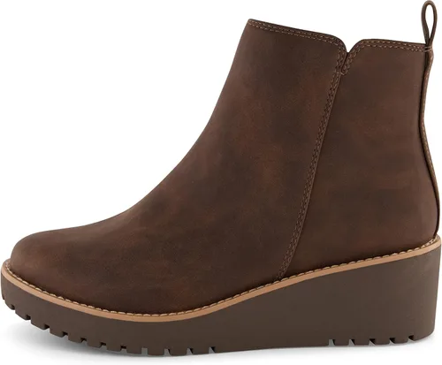 Vista 2 de CUSHIONAIRE Botas de cuña Ilena para mujer + espuma viscoelástica, anchos disponibles, Negro