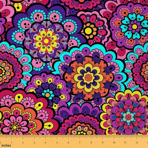 Vista 21 de Castle Fairy - Tela decorativa con flores Mandala de Castle Fairy por The Yard, diseño rústico de diente de león floral naturaleza planta