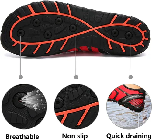 Vista 6 de Zapatos de agua para hombre y mujer, zapatos de agua descalzos, de secado rápido, para playa, natación, buceo, kayak, surf, deportes acuáticos