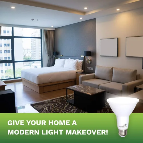 Vista 4 de Bioluz LED Paquete de 4 bombillas LED PAR30 de luz de inundación para interiores y exteriores, alto CRI, equivalente a 75 W usando 11 W, regulable
