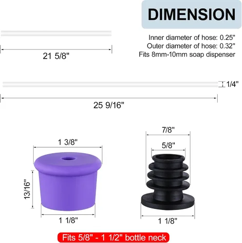 Vista 4 de GAGALIFE - Juego de tubo de extensión para dispensador de jabón para fregadero, tubo de silicona de grado alimenticio de 47 pulgadas con válvula