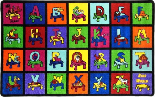 Vista 11 de SAFECASTLE ABC Picture Phonics - Alfombra educativa del alfabeto para niños, 7 pies 8 pulgadas x 10 pies 4 pulgadas, alfombra de aprendizaje