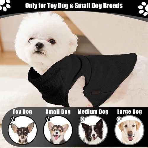 Vista 2 de Suéteres para Perros Pequeños para Niñas, Chaleco de Forro Polar para Perros con Orificio para Correa, Suéter Cálidamente Ajustable, Chaqueta