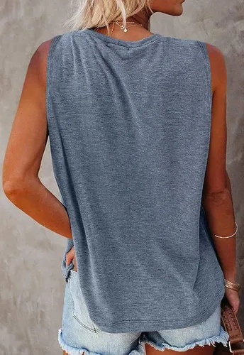 Vista 3 de Camiseta sin mangas para mujer, diseño de aventura y vacaciones, con diseño de animales y paisajes naturales