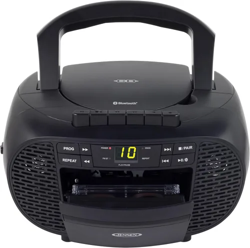 Vista 4 de JENSEN CD-550BT-BK Grabadora de casete de CD Bluetooth estéreo portátil con radio AM/FM - Reproductor de radio compacto habilitado para Bluetooth