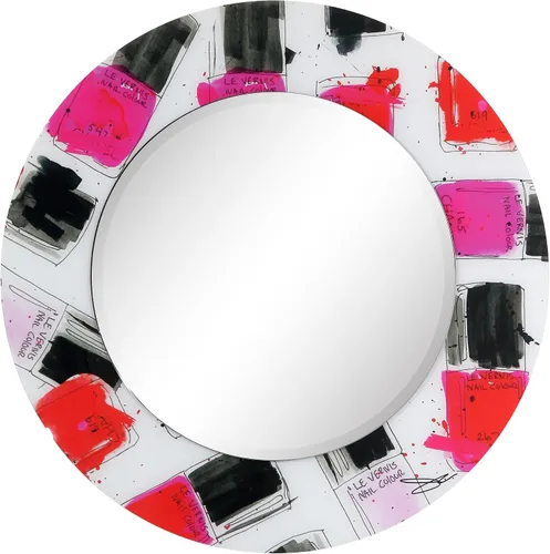 Vista 42 de Empire Art Direct Espejo de pared rectangular biselado en blanco y negro con vidrio templado impreso abstracto, tocador, espejo de baño, listo