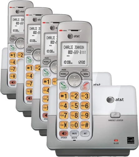 Vista 16 de AT&T - Teléfono inalámbrico expandible con sistema de respuesta y teclas XL retroiluminadas, 5 terminales Digital Answering System, Extra-Large