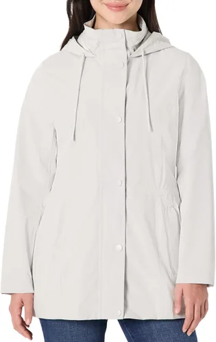Vista 10 de Amazon Essentials Chaqueta de lluvia larga con capucha para mujer, de ajuste relajado, ligera e impermeable