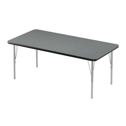 Vista 48 de Correll - Mesa rectangular de actividades para el aula de 30 x 60 pulgadas, altura ajustable (19-29 pulgadas), parte superior de granito gris, borde