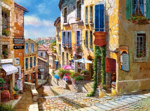 Vista 3 de CASTORLAND Rompecabezas de 2000 piezas, San Emilión, Francia, rompecabezas de Francia, pueblo, rompecabezas para adultos, Castorland C-200740-2