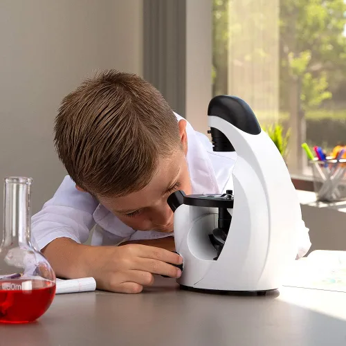 Vista 5 de IQCrew por AmScope 40X-200X Kids Inverted Microscopio compuesto para estudiantes