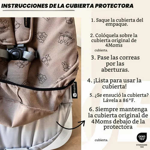 Vista 4 de UKJE Funda protectora para bebé compatible con MamaRoo 4 Old Model Before 2022 de 4moms, suave y lavable para columpio de bebé, se adapta a Mama Roo
