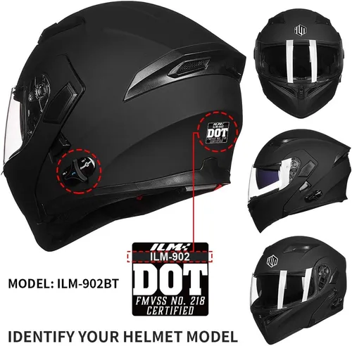 Vista 3 de ILM Casco con visera anti-vaho para modelo 902 902L 902BT