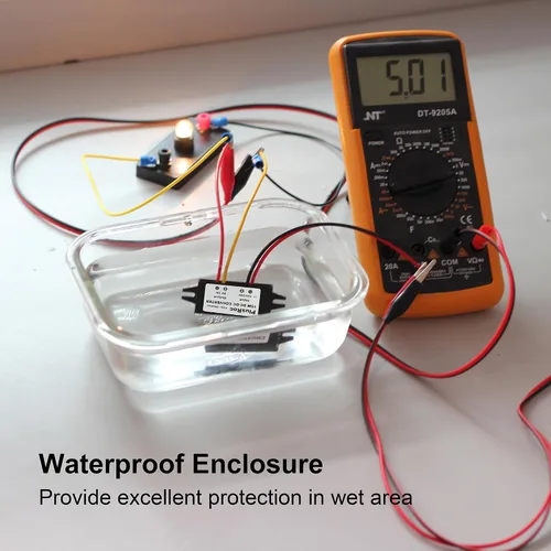 Vista 3 de PlusRoc - Convertidor impermeable DC 12V/24V a 5V 3A, enchufe macho CC de 0.217x0.083 in Stable 5V/3A Output, Waterproof Sealed Enclosure