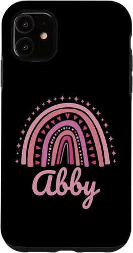Vista 8 de Abby Name Personalized Funny Women Pink Rainbow Abby Case for iPhone 16
