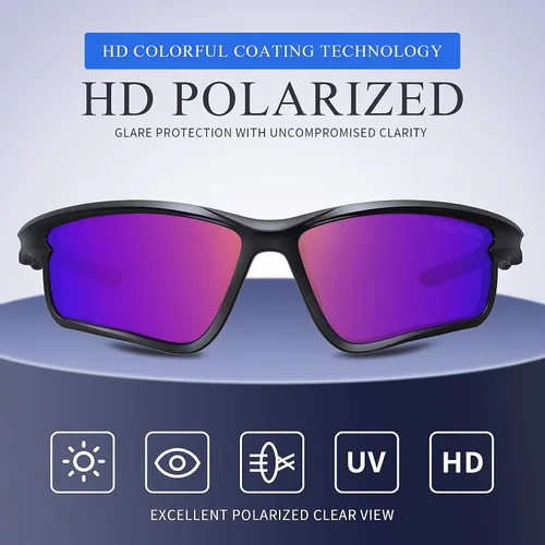 Vista 3 de Lentes de sol deportivos polarizados para hombres y mujeres, ciclismo, correr, conducir, pesca, TR90, marco irrompible, protección UV