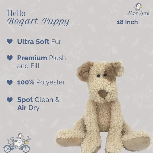 Vista 2 de MON AMI Bogart - Peluche de cachorro lanudo de 18 pulgadas, peluche suave y tierno con patas largas y pies flexibles, adorable animal de peluche