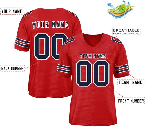 Vista 2 de Camiseta de fútbol personalizada cosidoimpreso con nombre y número del equipo para hombres, mujeres y jóvenes