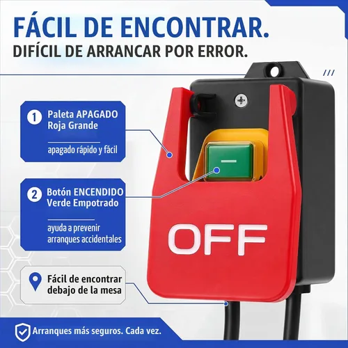 Vista 6 de Dreyoo 1 Pack Interruptor Monofásico Encendido/Apagado 120/230V, Interruptor de Mesa de Enrutador de 2HP a 120V con Gran Señal de Alto