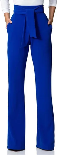 Vista 2 de LKOUS Pantalones de vestir elásticos de cintura alta y pierna recta para mujer, para oficina, uso diario, negocios, pantalones casuales