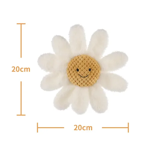Vista 6 de Apricot Lamb Baby Lovey Daisy - Sonajero suave, flores de peluche para recién nacido, suaves más de 0 meses (margarita blanca)