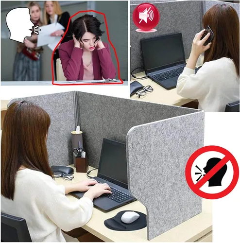 Vista 4 de LIGUOYI Panel de privacidad de escritorio para escritorios de estudiantes, separadores de escritorio con amortiguación de sonido, panel