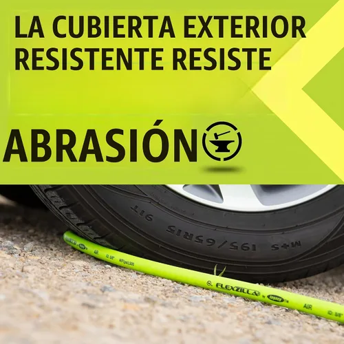 Vista 5 de Flexzilla - Manguera de aire, 3/8 pulgadas x 6,1 metros, conexiones MNPT de 3/8 pulgadas, resistente, ligera, híbrida, ZillaGreen - HFZ1425YW2
