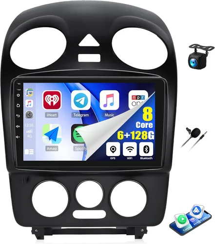 Vista 10 de 4+64G Android 15 Estéreo de coche para VW Beetle 2004-2010 con Carplay inalámbrico Android Auto, 9 pulgadas 1280 * 720P IPS pantalla táctil