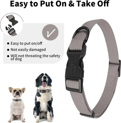 Vista 3 de lynxking Collar de perro suave acolchado transpirable de algodón sólido fuerte ajustable collar para mascotas para cachorros pequeños