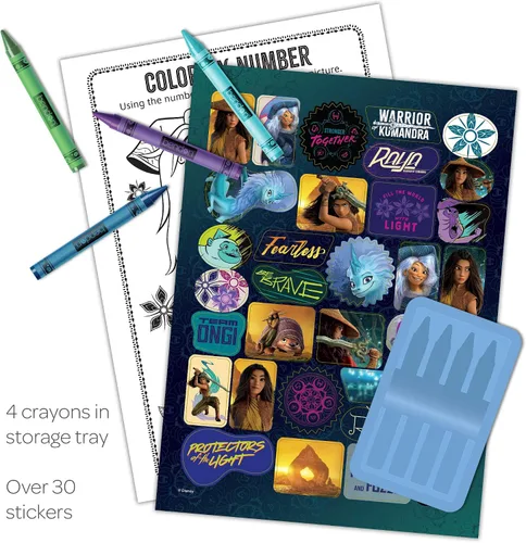Vista 2 de Disney Raya y el último dragón - Libro de colorear y actividades de 48 páginas con 4 crayones 50781