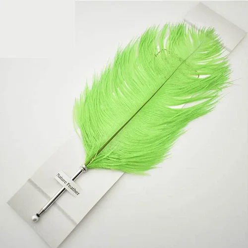 Vista 5 de Bolígrafo de pluma de avestruz grande, bolígrafo de escritura para recepción de boda, bolígrafo de regalo para niños