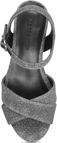 Vista 4 de Aerosoles Sandalias de tacón Cosmos para mujer, plateadas, 6, plateado