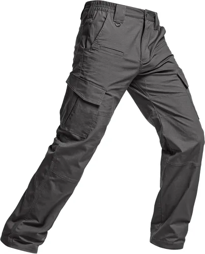Vista 9 de CQR Men's Flex Ripstop Tactical Pants, Water Resistant Stretch Cargo Pants, Lightweight EDC Hiking Work Pants