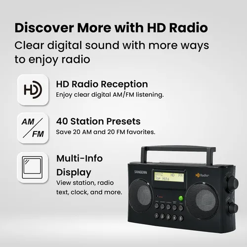 Vista 16 de Sangean HDR-16 HD radio portátil AM/FM-Stereo