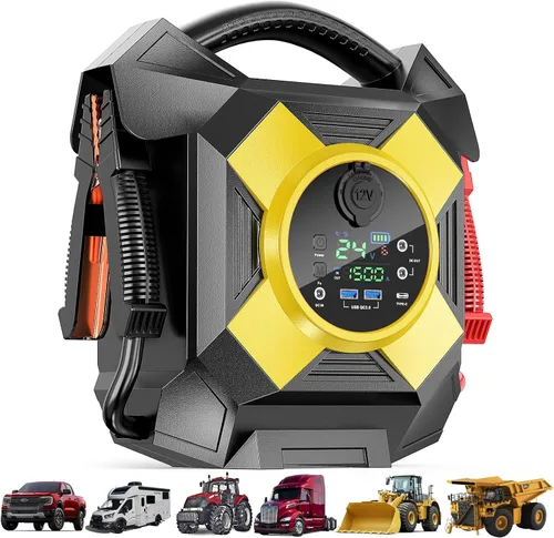 Vista 11 de Arrancador de camiones de alta resistencia, CAT797 30000A 12V/24V arrancador de batería portátil, paquete de refuerzo de batería para arranque a