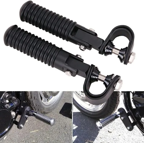 Vista 12 de Oumurs Estriberas abrazadera U compatible con 1 pulgada - 1.25 pulgadas 1 1/4 pulgadas protector de motor U-Clamp Estriberas compatibles con Harley