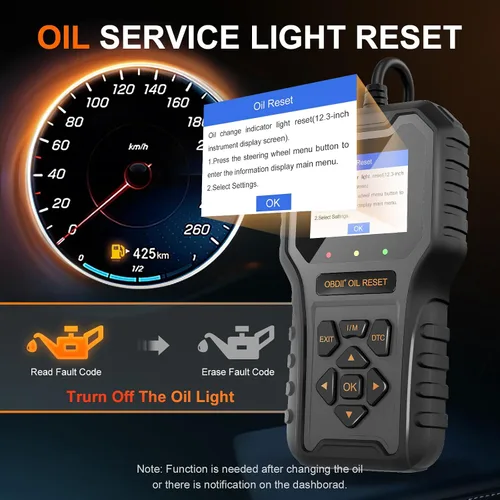 Vista 5 de Escáner OBD2, lector de código profesional para comprobar la luz del motor/restablecimiento de luz de aceite, herramienta de escaneo OBDII mejorada