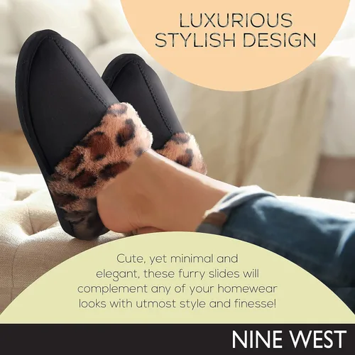 Vista 5 de NINE WEST Pantuflas para mujer, extra suaves y cómodas, para invierno, para casa