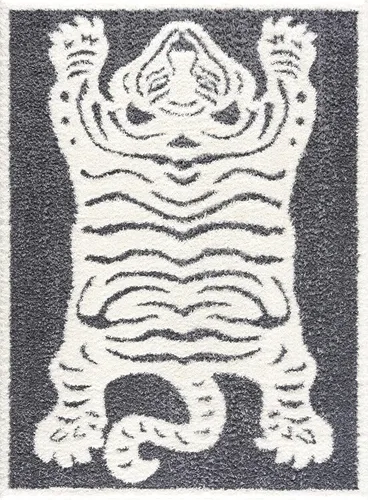 Vista 14 de Hauteloom Tilos - Alfombra marroquí de estilo granja pequeña con diseño de enrejado, alfombrilla para puerta, alfombra peluda, patrón de enrejado