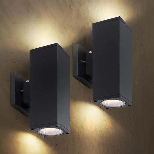 Vista 14 de ASD Lámpara de pared cuadrada para exteriores de 1 luz, enchufe de bombilla E26 de 60 W, 120 V, ETL, cilindro hacia arriba, luces LED
