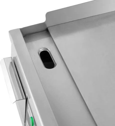 Vista 6 de Planchas comerciales – Plancha eléctrica antiadherente con parte superior plana para parrilla grande, placa caliente de acero inoxidable, ajuste