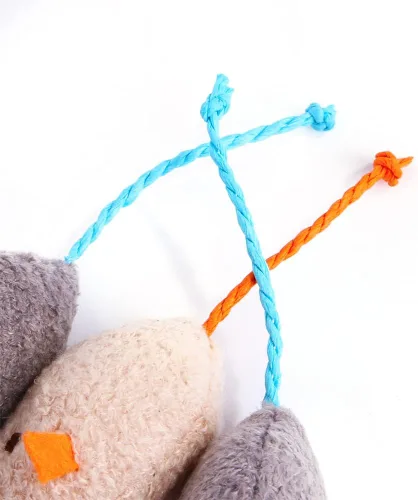 Vista 7 de Juguete interactivo para gatos, juguete de peluche en forma de ratón (3 unidades)