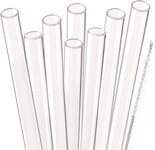Vista 11 de Dakoufish Pajitas reutilizables para batidos de 10 pulgadas de largo, boca ancha, pajitas rectas de plástico para batidos de leche, juego de 6